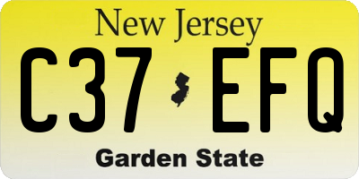 NJ license plate C37EFQ