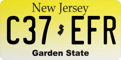 NJ license plate C37EFR
