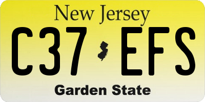 NJ license plate C37EFS