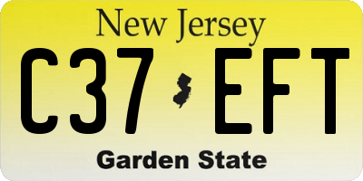 NJ license plate C37EFT