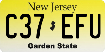 NJ license plate C37EFU