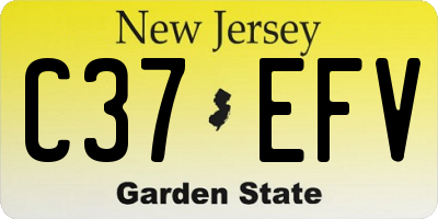 NJ license plate C37EFV