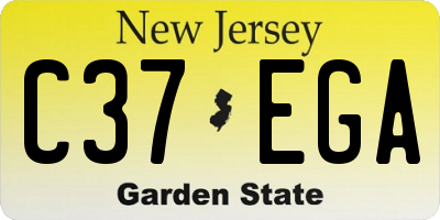 NJ license plate C37EGA