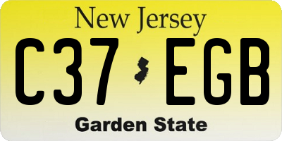 NJ license plate C37EGB