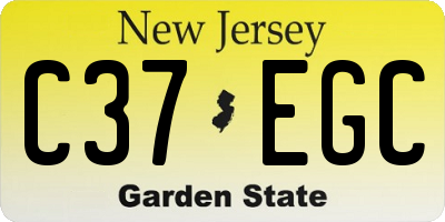 NJ license plate C37EGC