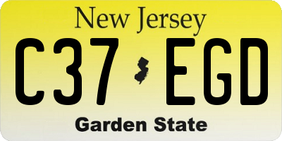 NJ license plate C37EGD