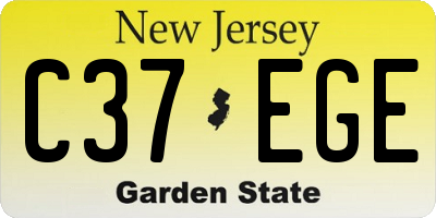 NJ license plate C37EGE