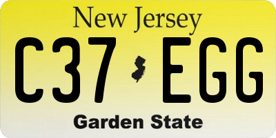NJ license plate C37EGG