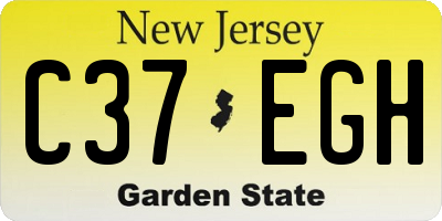 NJ license plate C37EGH