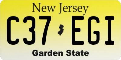 NJ license plate C37EGI