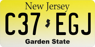NJ license plate C37EGJ