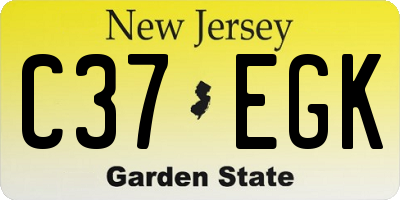 NJ license plate C37EGK