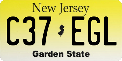 NJ license plate C37EGL