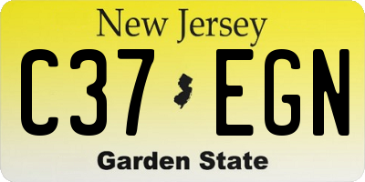 NJ license plate C37EGN