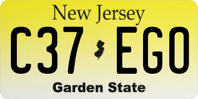 NJ license plate C37EGO