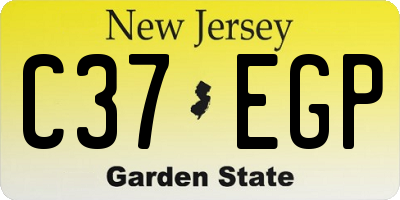NJ license plate C37EGP