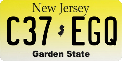 NJ license plate C37EGQ