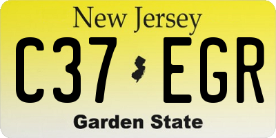 NJ license plate C37EGR