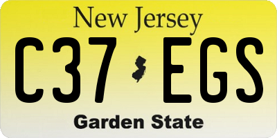 NJ license plate C37EGS
