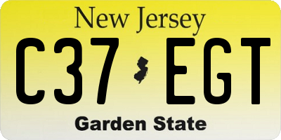 NJ license plate C37EGT