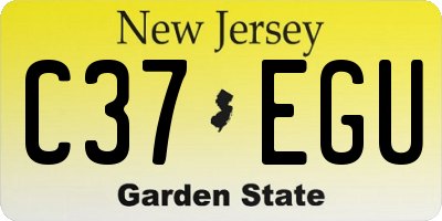 NJ license plate C37EGU