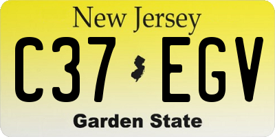 NJ license plate C37EGV
