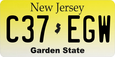 NJ license plate C37EGW