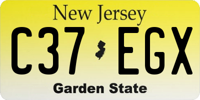 NJ license plate C37EGX