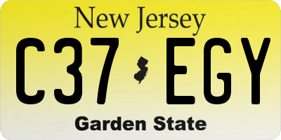 NJ license plate C37EGY