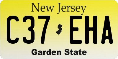 NJ license plate C37EHA
