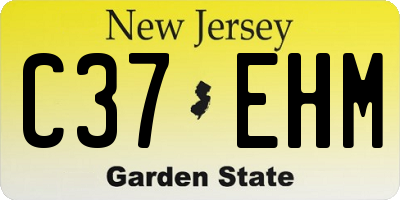 NJ license plate C37EHM