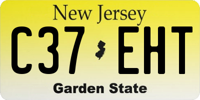 NJ license plate C37EHT