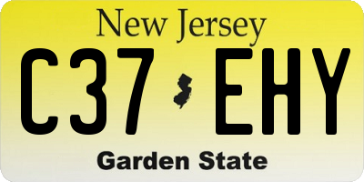 NJ license plate C37EHY