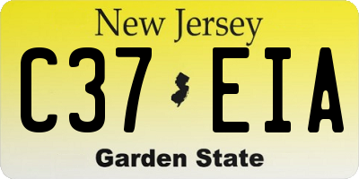 NJ license plate C37EIA