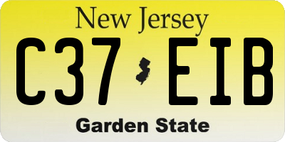 NJ license plate C37EIB