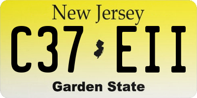 NJ license plate C37EII