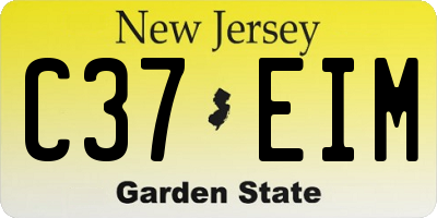 NJ license plate C37EIM