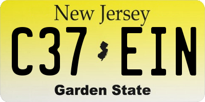 NJ license plate C37EIN