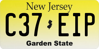 NJ license plate C37EIP