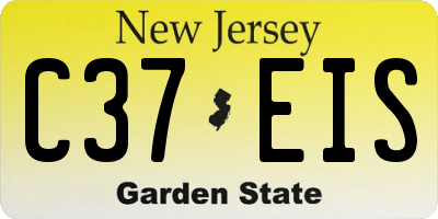 NJ license plate C37EIS
