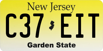 NJ license plate C37EIT