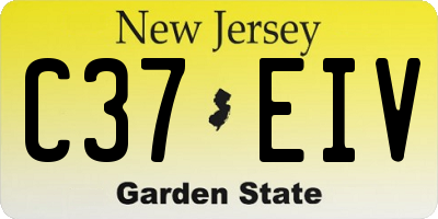 NJ license plate C37EIV