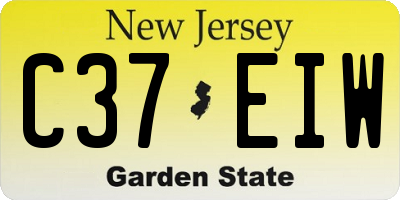 NJ license plate C37EIW