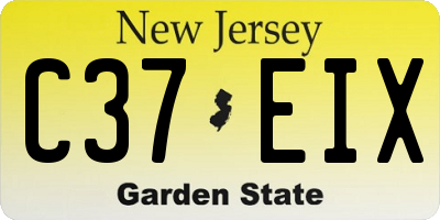 NJ license plate C37EIX