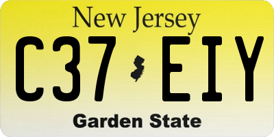 NJ license plate C37EIY