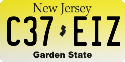 NJ license plate C37EIZ