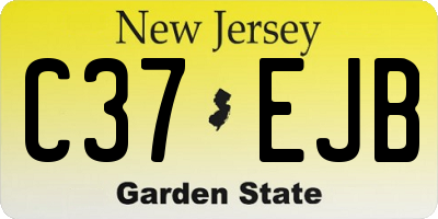NJ license plate C37EJB