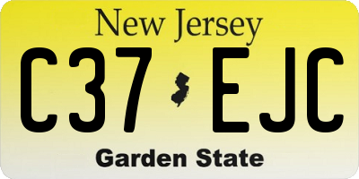 NJ license plate C37EJC