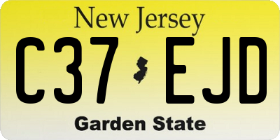 NJ license plate C37EJD
