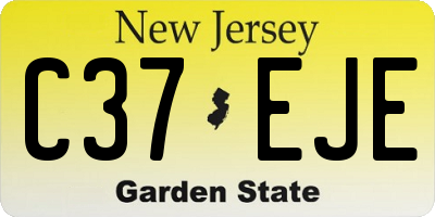 NJ license plate C37EJE